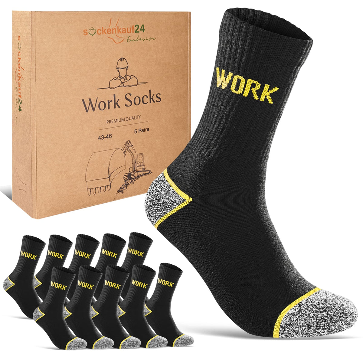 5 Paar Herrensocken, Schwarz, Größe 45-50 – Atmungsaktive Business-Socken Aus Weicher Baumwollmischung