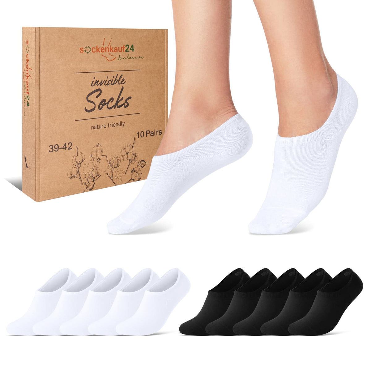 4 Paar Herren Sneaker Socken Füßlinge Mit Baumwolle Schwarz Größen 39 Bis 54