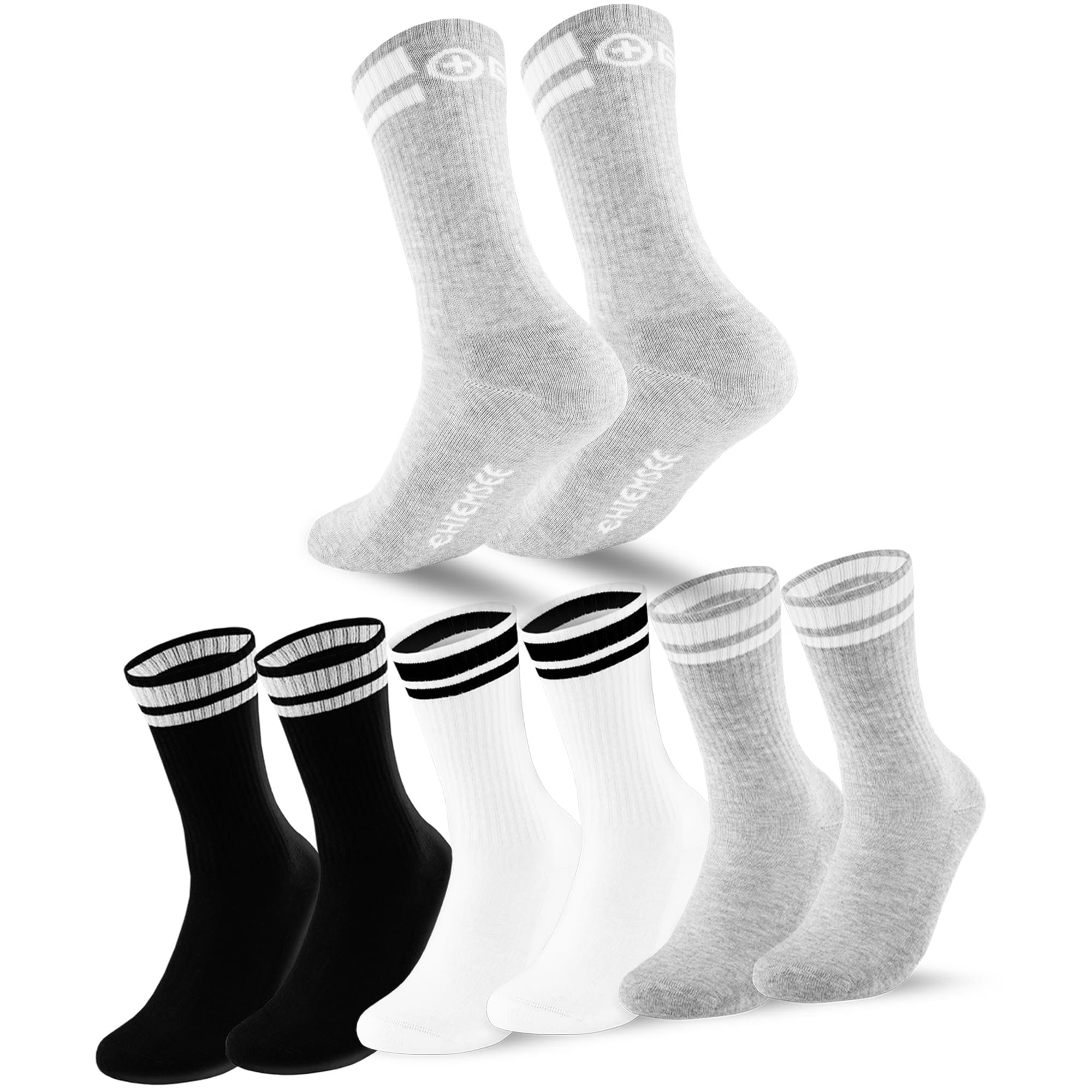Chiemsee Tennissocken in weiß grau schwarz 6er Packung