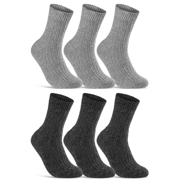 6 Paar Norweger Socken mit Wolle Damen & Herren Wintersocken (20100)