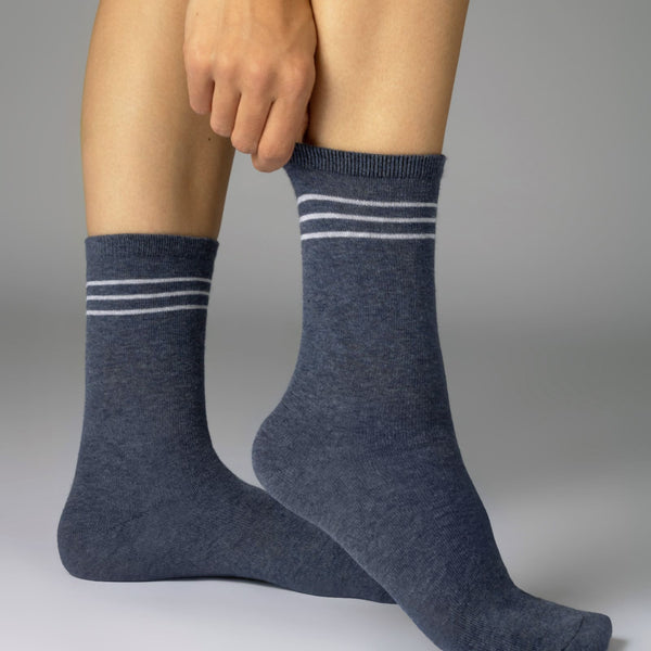 10 Paar Damen Socken Mehrfarbig Streifen Punkte Herzen Baumwolle (34924)
