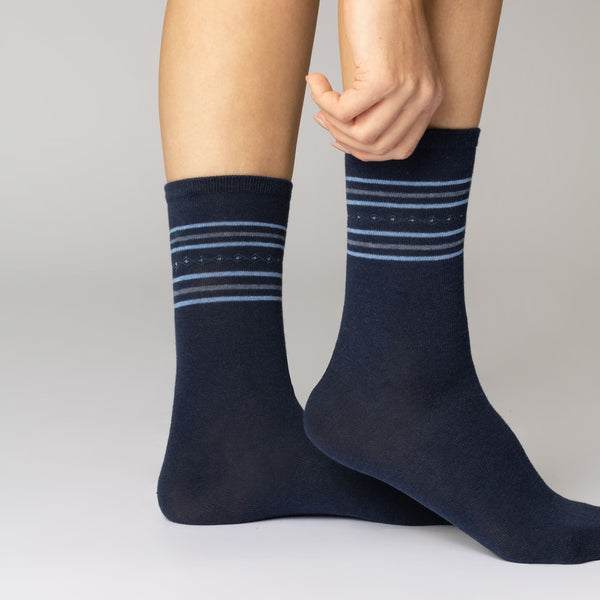 10 Paar Damen Socken Mehrfarbig Streifen Punkte Herzen Baumwolle (34977/2)