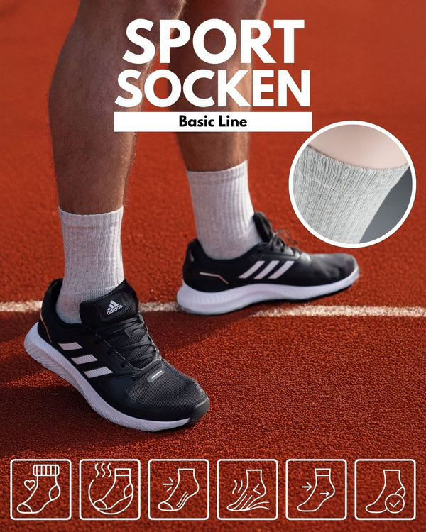 10 Paar Sportsocken Tennissocken Herren Damen Atmungsaktive Crew Socken Baumwolle