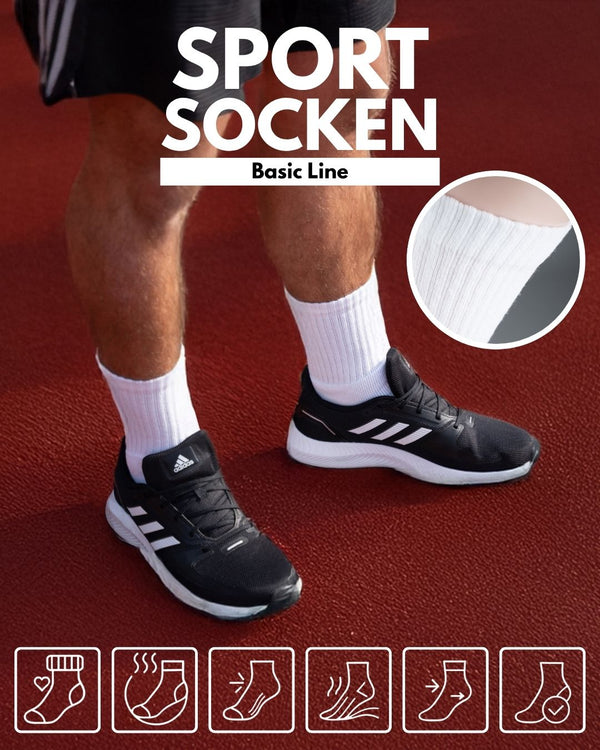 10 Paar Sportsocken Tennissocken Herren Damen Atmungsaktive Crew Socken Baumwolle