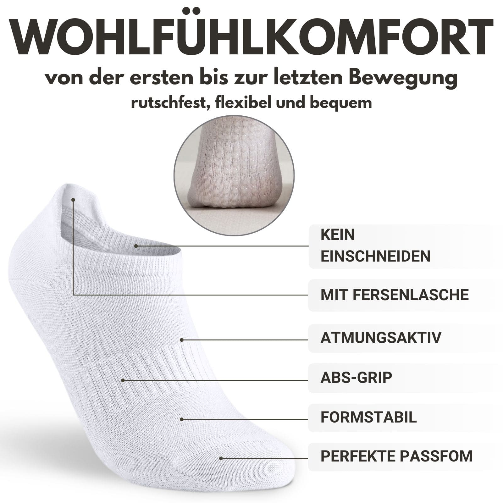 Pilates & Yoga Sneaker Socken