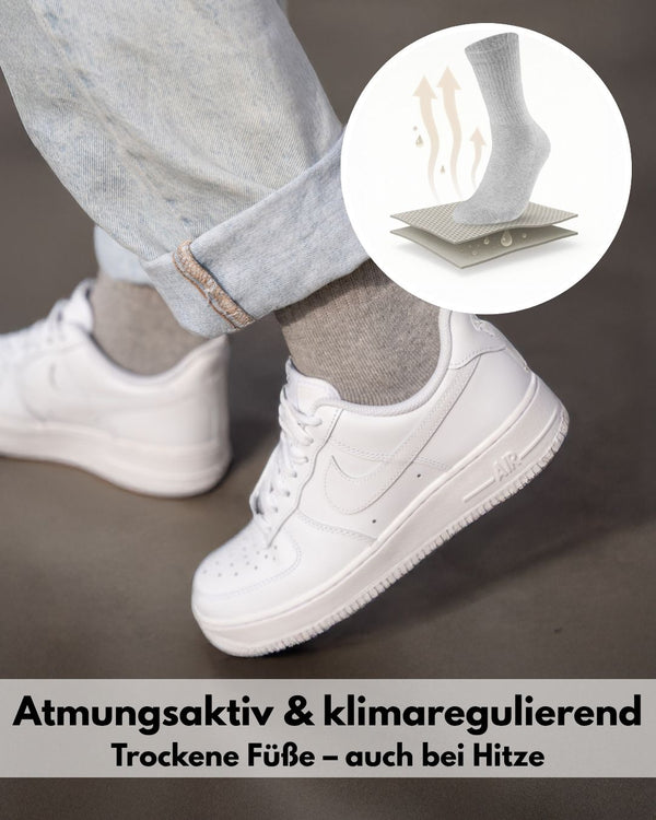 10 Paar Sportsocken Tennissocken Herren Damen Atmungsaktive Crew Socken Baumwolle