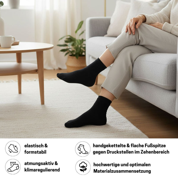Quarter Diabetiker Socken mit Komfortbund