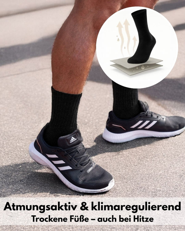 10 Paar Sportsocken Tennissocken Herren Damen Atmungsaktive Crew Socken Baumwolle