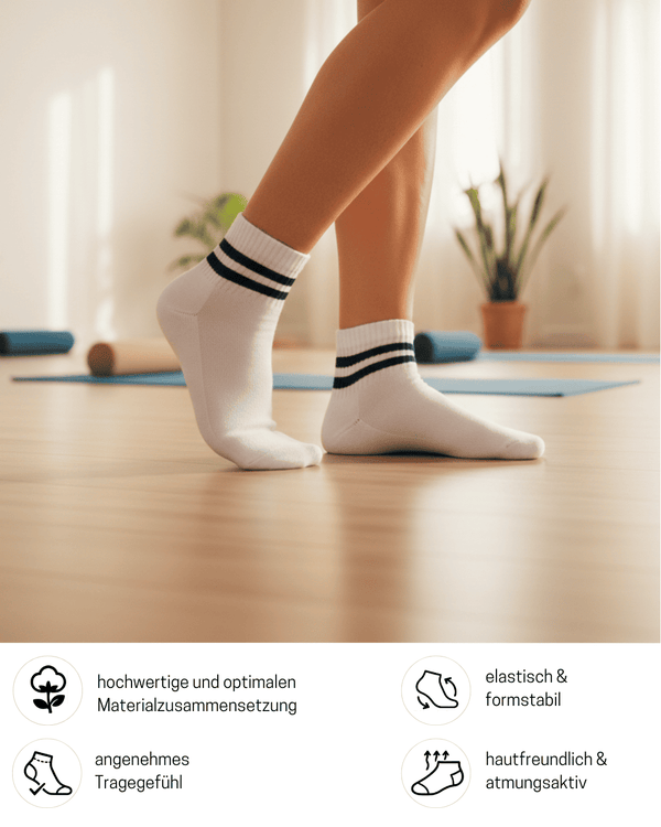 10 Paar kurze Sportsocken Herren Weiß 47-50 Quarter Tennissocken Atmungsaktive Baumwolle