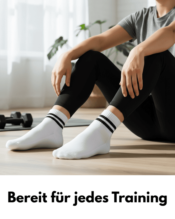 10 Paar kurze Sportsocken Herren Weiß 47-50 Quarter Tennissocken Atmungsaktive Baumwolle