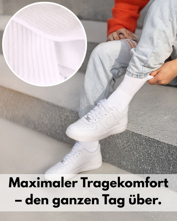 10 Paar Sportsocken Tennissocken Herren Damen Atmungsaktive Crew Socken Baumwolle