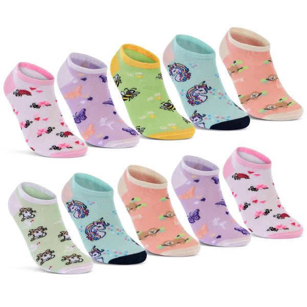 10 Paar Kinder Sneaker Socken Mädchen Baumwolle (56552)