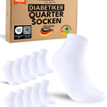 10 Paar kurze Diabetikersocken für Herren & Damen ohne Gummibund & ohne Naht Quarter Diabetiker Socken Kurzschaft mit Komfortbund ohne Gummi