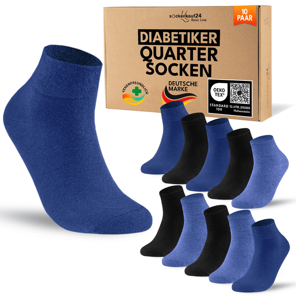 Quarter Diabetiker Socken mit Komfortbund
