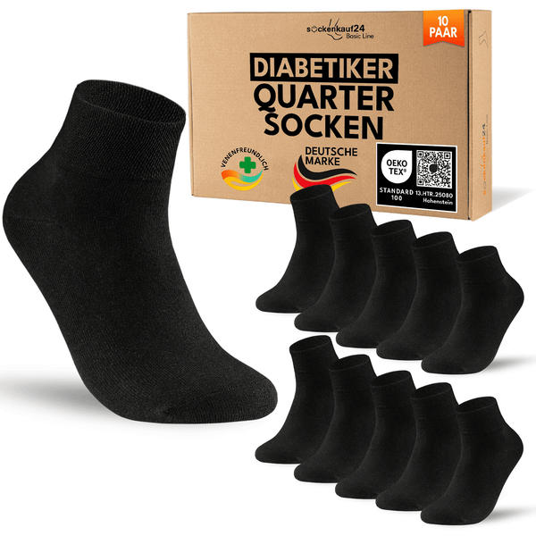 Quarter Diabetiker Socken mit Komfortbund