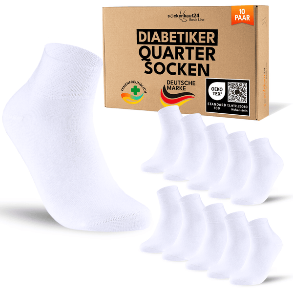 Quarter Diabetiker Socken mit Komfortbund