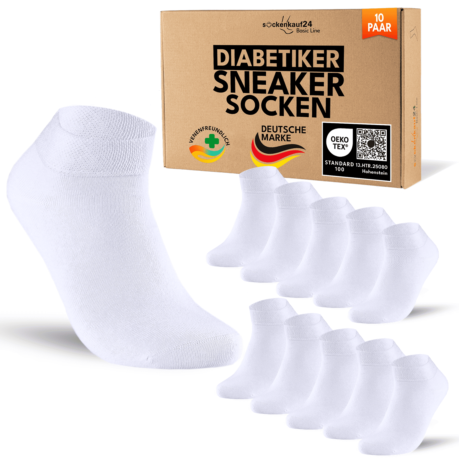 Sneaker Diabetiker Socken mit Komfortbund