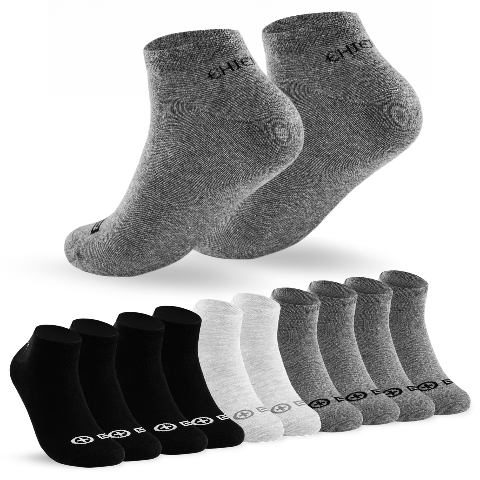 Chiemsee Sneakersocken in weiß grau und schwarz 10er Packung