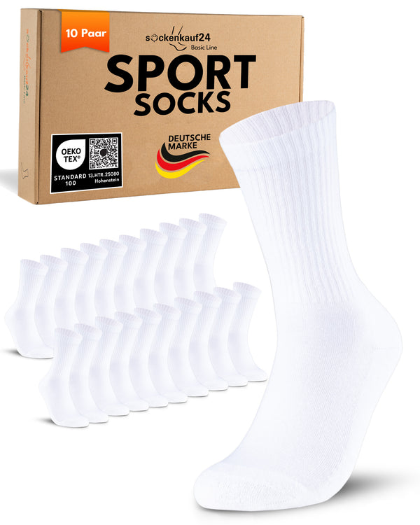 10 Paar Sportsocken Tennissocken Herren Damen Atmungsaktive Crew Socken Baumwolle