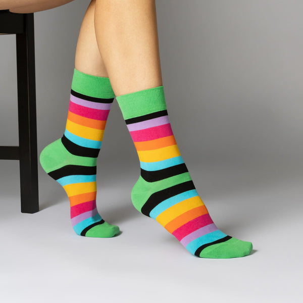 6 | 12 Paar Damen Socken Ringel Bunt Baumwolle (11979)