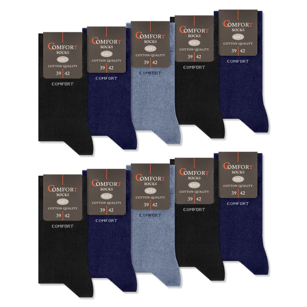 10 Paar Comfort Socken ohne Gummi & ohne Naht Damen & Herren (13100)