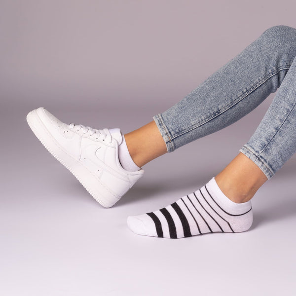 10 Paar Damen Sneaker Socken Mehrfarbig Streifen Punkte Herzen Baumwolle (36832)