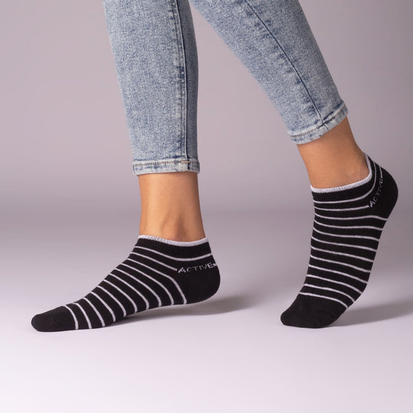 10 Paar Damen Sneaker Socken Mehrfarbig Streifen Punkte Herzen Baumwolle (36844/1)