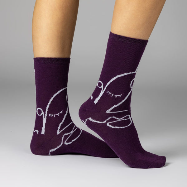 10 Paar Damen Socken Mehrfarbig Linien Baumwolle (34909)