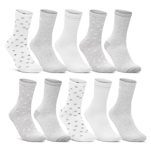 34911 Damen Socken Weiß Grau Mix