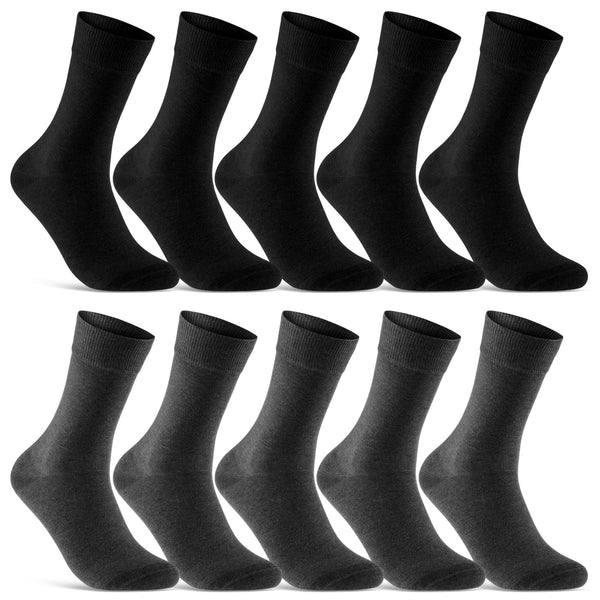 10 Paar Basic Socken mit Komfortbund ohne drückende Naht Herren & Damen (70201T)