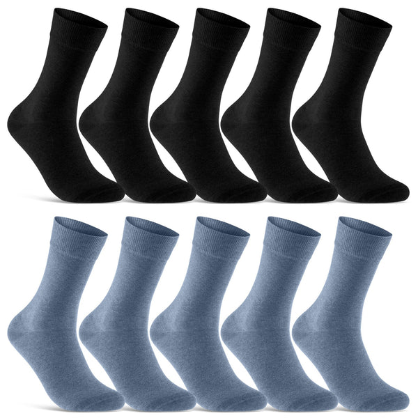 10 Paar Basic Socken mit Komfortbund ohne drückende Naht Herren & Damen (70201T)