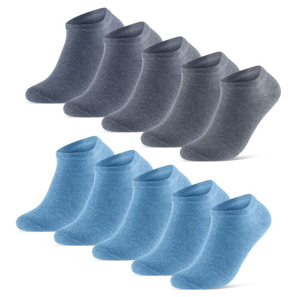 10 Paar Sneaker Socken Baumwolle Damen Sockenkauf24 mit gekämmter aus Komfortbund – Herren 
