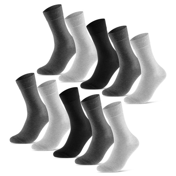10 Paar Exclusive Socken Herren aus Damen Sockenkauf24 gekämmter Baumwolle & Komfortbund – mit