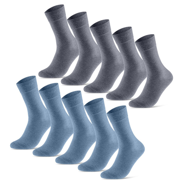 10 Paar Exclusive & Baumwolle aus mit gekämmter Komfortbund Sockenkauf24 Damen Herren – Socken
