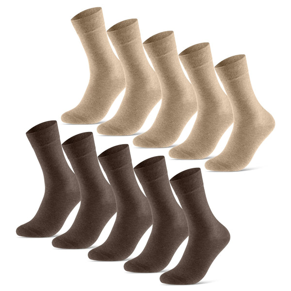 10 Paar Exclusive Socken aus gekämmter Baumwolle mit Komfortbund Herren & Damen (70101T)