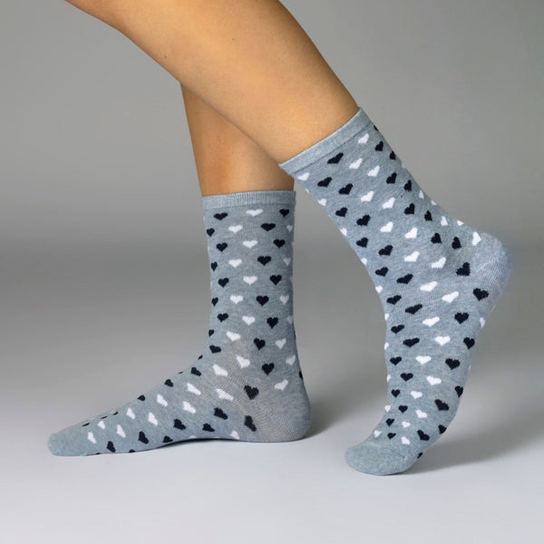 10 Paar Damen Socken Mehrfarbig Streifen Punkte Herzen Baumwolle (34924)