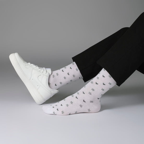 Lässige Damensocken 6 Paar – Baumwolle – Weiß & Mehrfarbig – Größe M