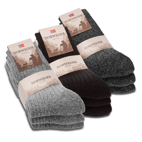 Norweger Socken mit Wolle